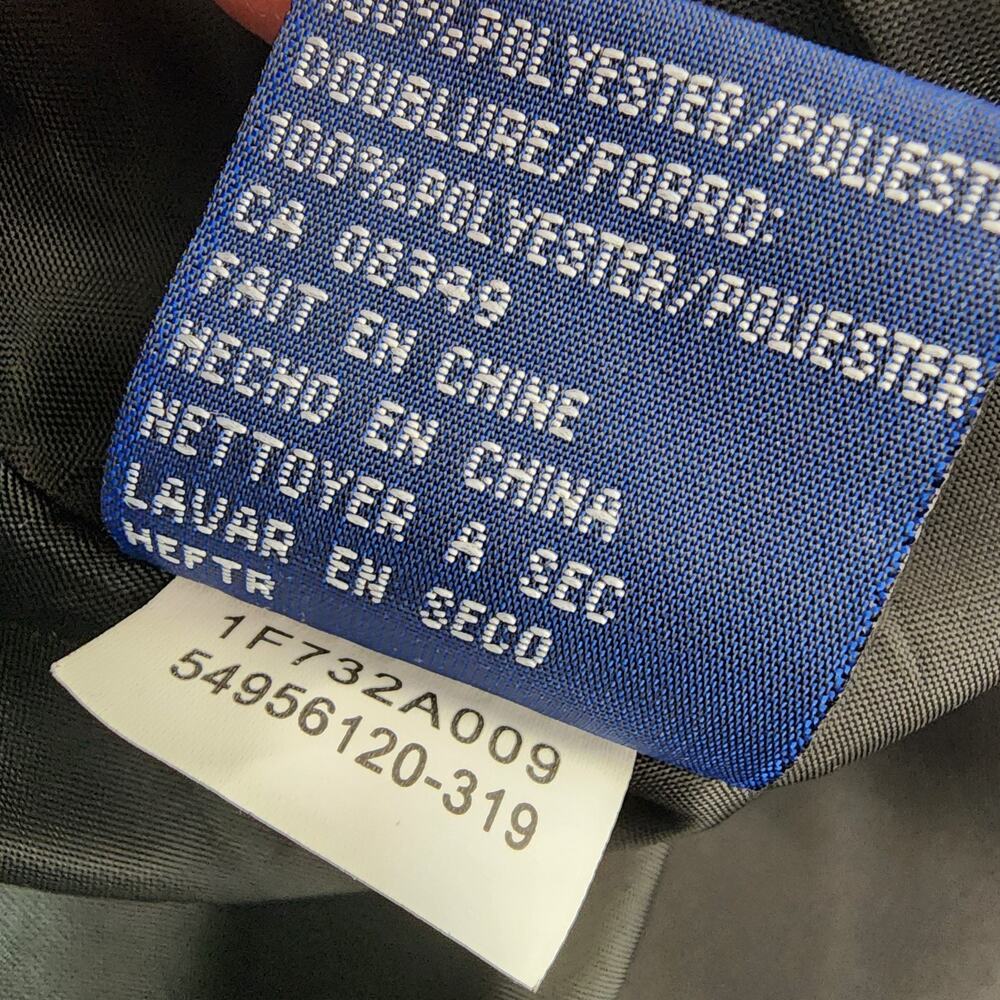 Evan Picone Suit Jacket Blue Black Contrast Trim Open Front Lined Geometric 12 - Picture 10 of 10